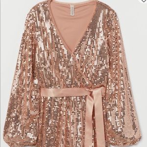 Rose gold sequin dress